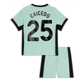 Chelsea Moises Caicedo #25 Tredje Kläder Barn 2023-24 Kortärmad (+ Korta byxor)